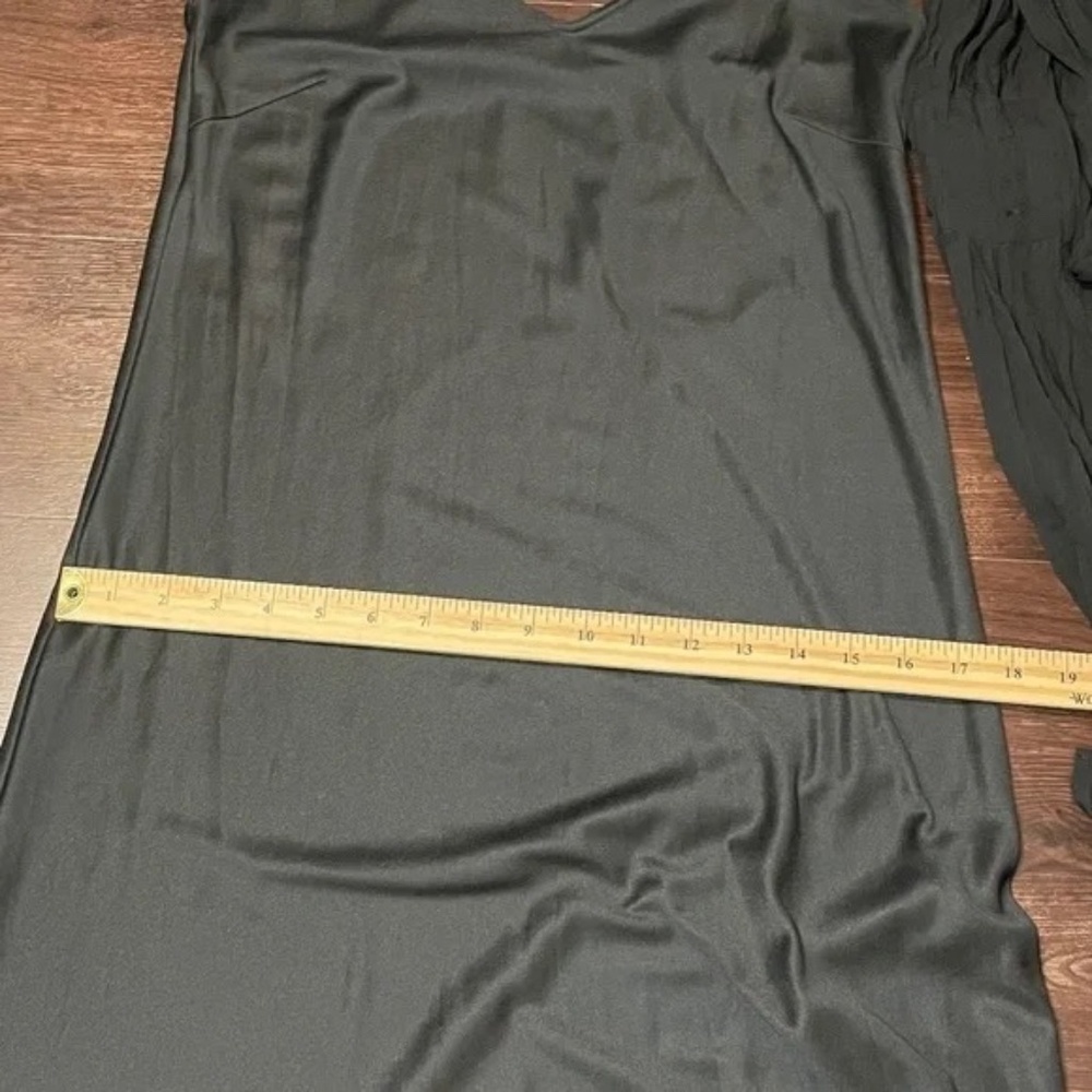 Vintage Women's Olsen Europe Sheer Long Sleeve Black Wrap Dress - Picture 5 of 6